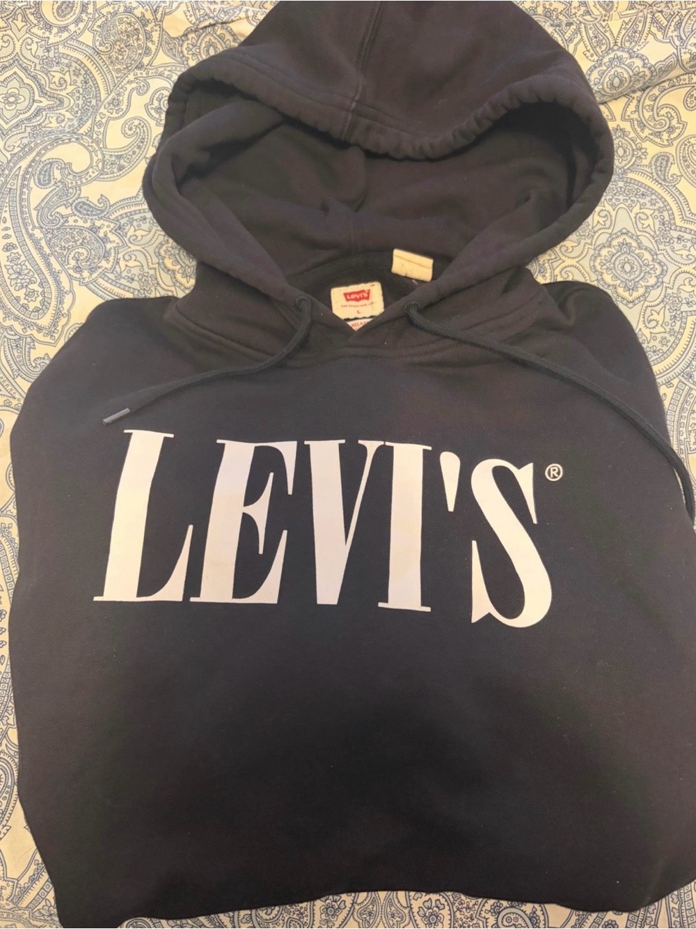 Levi's Black Hoodie with White Logo